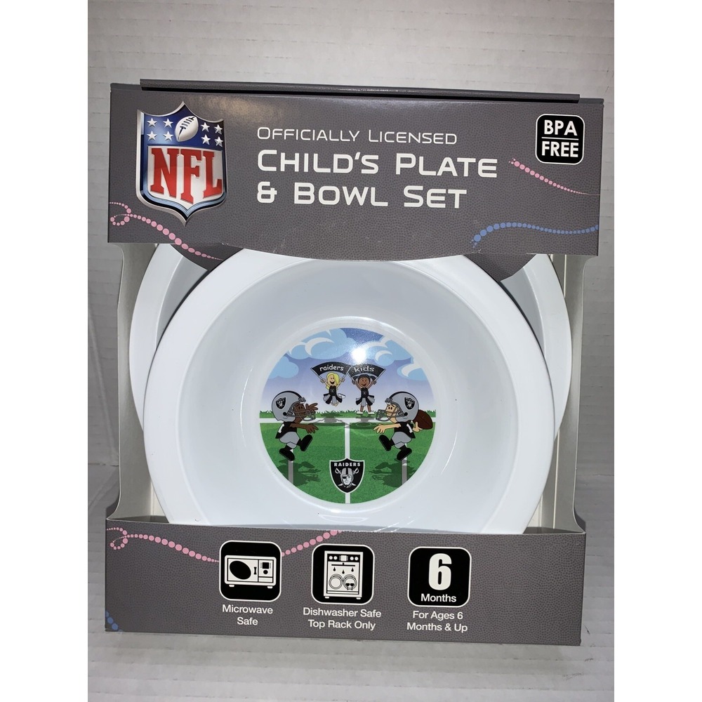 NFL Oakland Raiders Child's Plate And Bowl‎ Set NFL kids